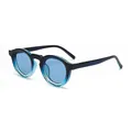 Retro ronde blauwe gradiënt brilmontuur met blauw licht filter lenzen voor dames - Blauw Gradiënt Lichtblauwe Lens