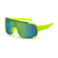 Gelbe Kinder-Sportsonnenbrille mit verspiegelten, übergroßen und winddichten Gläsern - 绿框金水银片款