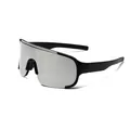 Stylish children's sports sunglasses with silver mirrored lens and black frame for cycling - Black Frame Silver Lens (Adult)