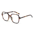 Trendy tortoiseshell square-frame glasses with clear lenses for a chic fashion style - Tortoise Frame Clear Lenses