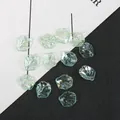 Irisierende hellgrüne ABS-Blütenblattperlen für DIY-Schmuckherstellung Zubehör - L / 20 Stück/Packung (18x20mm) / Irisierendes Grün