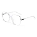 Stylish women's transparent square frame glasses in a minimalist clear finish - Transparent Frame Clear Lens
