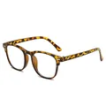 Stilvolle Brille mit Schildpattmuster, Blaulichtfilter und Metallverzierung. - Koffer und Tuch (Zufällige Farbe) / Schildpatt Rahmen