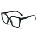 Montatura per occhiali neri vintage quadrati oversize da donna con lenti anti luce blu - Montatura Nera (2673) / Nero