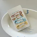 Detail view of four cute polka dot and checkered BB hair clips displayed on a white card. - 7# (Light Blue Yellow Mix)