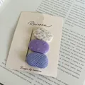 Three-piece purple fabric hair clips set with elegant floral and textured patterns - 20# (Purple Fabric)