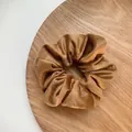 Elegant brown velvet scrunchie hair tie for soft ponytails and stylish hair looks. - Coffee Arctic Velvet (34#) / Coffee