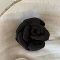 Eleganter schwarzer Stoff Rosenblüten Haarklammer für Damen französischer Stil Accessoire - Rose Haarklammer / Schwarz