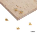 6mm 18K gold plated copper silicone slider beads for DIY jewelry making accessories - Round With Loop (6mm) / 10 Pieces/Pack (Aperture Approx 2.5mm)