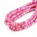 Multicolor 6mm polymer clay heishi disc beads in shades of pink for DIY jewelry - 6x1mm Loose Beads / Approx. 350 Pieces/Pack / Deep Pink Mix