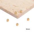 High quality 6mm 18K gold plated silicone slider beads for DIY bracelet jewelry making - Round Without Loop (6mm) / 10 Pieces/Pack (Aperture Approx 2.5mm)