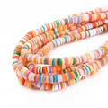 Perles Heishi en argile polymère colorée de 6mm pour la création de bijoux DIY et colliers - 6x1mm Perles en Vrac / Environ 350 Pièces/Paquet / Mélange Orange