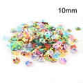 10mm holographic iridescent flower-shaped sequins for DIY jewelry crafts and decoration - Metallic 3D Flower Sequin (10mm/Multi-Color)
