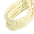 Gros plan de perles Heishi en pâte polymère crème de 6 mm pour bijoux faits main - 6x1mm Perles en Vrac / Environ 350 Pièces/Paquet / Beige