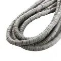 Perles Heishi en pâte polymère grise de 6mm pour la création de bijoux DIY et l'artisanat - 6x1mm Perles en Vrac / Environ 350 Pièces/Paquet / Gris