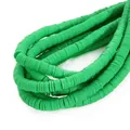 Perles Heishi vertes de 6mm en pâte polymère pour la fabrication de bijoux et bracelets DIY - 6x1mm Perles en Vrac / Environ 350 Pièces/Paquet / Vert