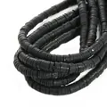 Perles Heishi en pâte polymère noire de 6mm pour la création de bijoux DIY fait main - 6x1mm Perles en Vrac / Environ 350 Pièces/Paquet / Noir