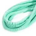 Perles heishi de 6 mm en pâte polymère vert menthe pour bracelets et colliers DIY - 6x1mm Perles en Vrac / Environ 350 Pièces/Paquet / Vert clair
