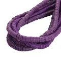 Perles disques en pâte polymère violette de 6 mm pour bijoux DIY et accessoires - 6x1mm Perles en Vrac / Environ 350 Pièces/Paquet / Violet foncé