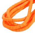 Perles Heishi orange 6 mm de qualité en pâte polymère pour la création de bijoux artisanaux DIY - 6x1mm Perles en Vrac / Environ 350 Pièces/Paquet / Rouge Orangé