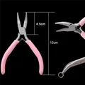 Präzisions-Schmuckzange in Rosa mit 12 cm Gesamtlänge und 4,5 cm Kopfgröße. - Gebogene Zange / 12cm / Rosa