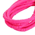 Perles heishi 6 mm en argile polymère rose vif pour création de bijoux DIY à la main - 6x1mm Perles en Vrac / Environ 350 Pièces/Paquet / Rose rouge