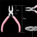 Präzisions-Schmuckzange mit rosafarbenen rutschfesten Griffen für DIY-Bastelarbeiten - Mini-Stahlzange / 12cm / Rosa