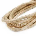 Perles Heishi 6mm en argile polymère beige, disques plats pour la création de bijoux DIY - 6x1mm Perles en Vrac / Environ 350 Pièces/Paquet / Café Clair