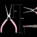 Profi-Schmuckzange 15cm mit rosa Griff, zahnlose Flachzange für DIY-Handwerksprojekte - Lange Flachrundzange (Ohne Zähne) / 15cm / Rosa