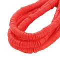 Fil de perles Heishi en argile polymère rouge vif 6mm pour bijoux et bracelets DIY - 6x1mm Perles en Vrac / Environ 350 Pièces/Paquet / Rouge