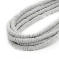 Perles heishi en pâte polymère gris clair 6mm pour accessoires de bijoux DIY - 6x1mm Perles en Vrac / Environ 350 Pièces/Paquet / Gris clair