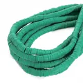 Perles heishi en pâte polymère vert émeraude 6 mm pour fabrication de bijoux DIY - 6x1mm Perles en Vrac / Environ 350 Pièces/Paquet / Vert Foncé