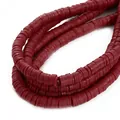 Perles disques 6mm rouge foncé de qualité en pâte polymère pour la création de bijoux DIY - 6x1mm Perles en Vrac / Environ 350 Pièces/Paquet / Bordeaux