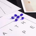 Cuentas de cristal de vidrio facetado azul real en forma de gota para joyería artesanal DIY - Estilo Gota de Agua / 8x11mm (10 Piezas/Paquete) / Azul