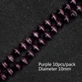 Perle sciolte in pietra occhio di gatto viola da 10mm per gioielli fai da te 10pz - 10 Pezzi/Confezione / Viola / 10mm
