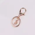 Minimalistischer Schlüsselanhänger aus Roségold-Zinklegierung mit Karabinerverschluss - 4-Segment-Kette / 5 Stück / Roségold