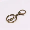 Langlebiger Schlüsselanhänger aus Zinklegierung in Bronze mit Karabiner für Autoschlüssel - 4-Segment-Kette / 5 Stück / Antike Bronze
