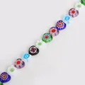 Assorted heart-shaped Millefiori glass beads with intricate flower patterns for DIY craft - Multicolor Heart Style (10mm)