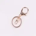 Polierter Schlüsselanhänger aus Zinklegierung in Roségold mit Karabinerverschluss - Achter-Schnalle / 5 Stück / Roségold