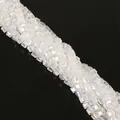 Perles carrées en verre irisé de 6 mm pour la fabrication de bijoux DIY et travaux de perlage - 2x2mm (Env. 170-190 Pcs/Paquet) / Blanc AB