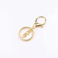 Minimalistischer Schlüsselanhänger aus Zinklegierung in Gold mit Karabinerverschluss - 4-Segment-Kette / 5 Stück / Gold