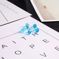 Cuentas de cristal tallado azul en forma de gota para collares y joyas artesanales - Estilo Gota de Agua / 10X15MM (Pack de 10) / Azul lago