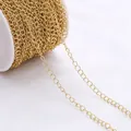 Επιχρυσωμένη χάλκινη αλυσίδα επέκτασης 18K για κατασκευή χειροποίητων κοσμημάτων - Αλυσίδα επέκτασης / 3mm 1 Μέτρο / Επιχρύσωση 14K