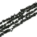 Naturstein-Kette aus polierten schwarzen Achat-Chips für die DIY-Schmuckherstellung - Mittel 5-8mm 80cm/Strang / Natürliche Schwarze Achat-chips