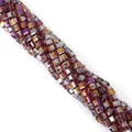 Perline di vetro quadrate da 6mm in colore viola e bronzo AB per gioielli fai da te - Viola Medio AB
