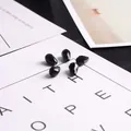 Cuentas de cristal de vidrio facetado negro en forma de lágrima para joyas de bricolaje - Estilo Gota de Agua / 10X15MM (Pack de 10) / Negro