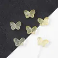 Small translucent yellow butterfly glass beads for DIY jewelry making accessories - 20 Pieces/Pack / Yellow