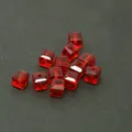 Vibrant 6mm red square faceted glass beads for DIY jewelry making, bracelets, and crafts - Bright Red