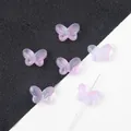Lavender gradient butterfly glass beads for DIY hairpins and handmade jewelry making - 20 Pieces/Pack / Pale Blue