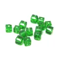 6mm transparent emerald green square glass beads for DIY jewelry making and beading - Grass Green